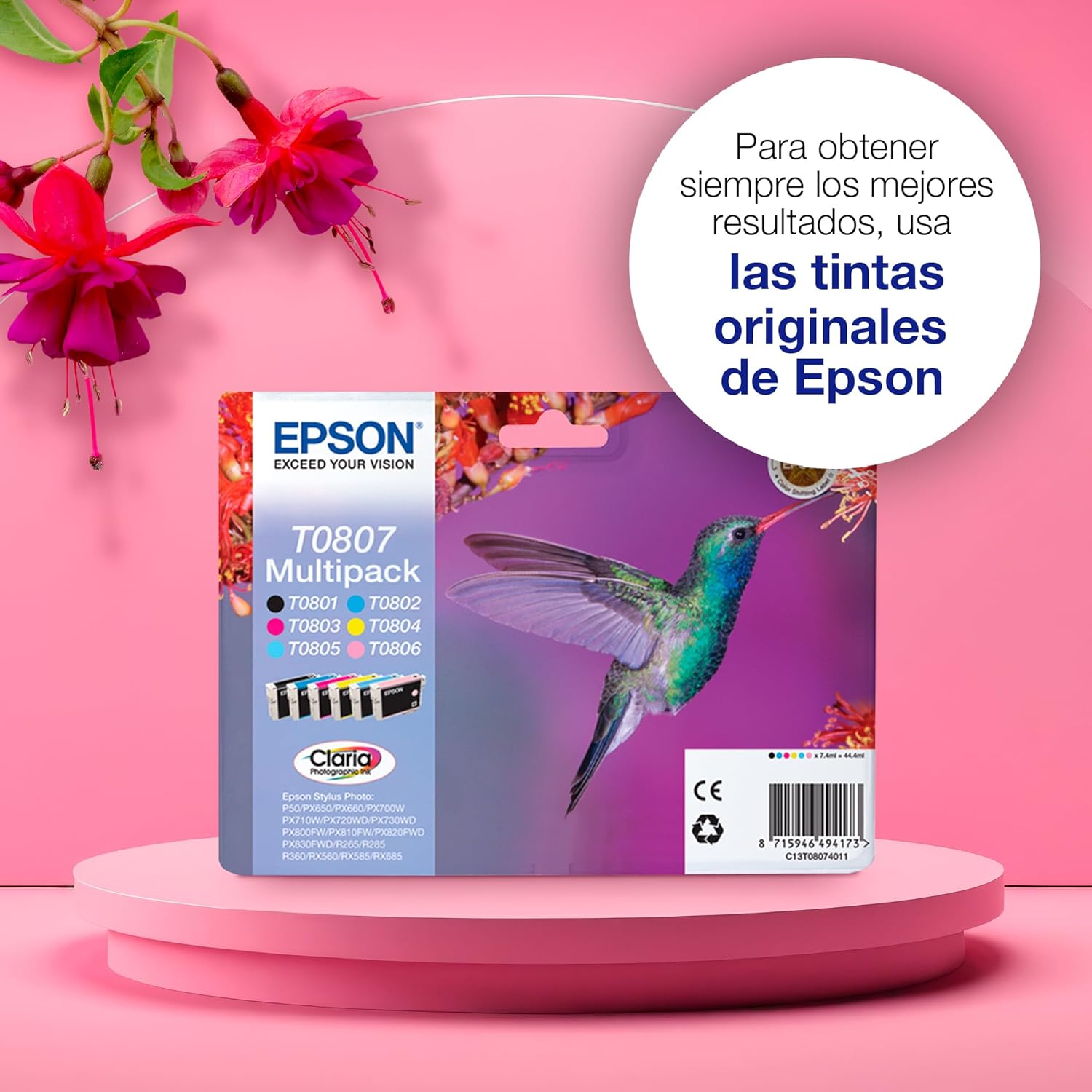 Tinteiro Epson T0807 Multipack 6 Cores Original - Imagem 3