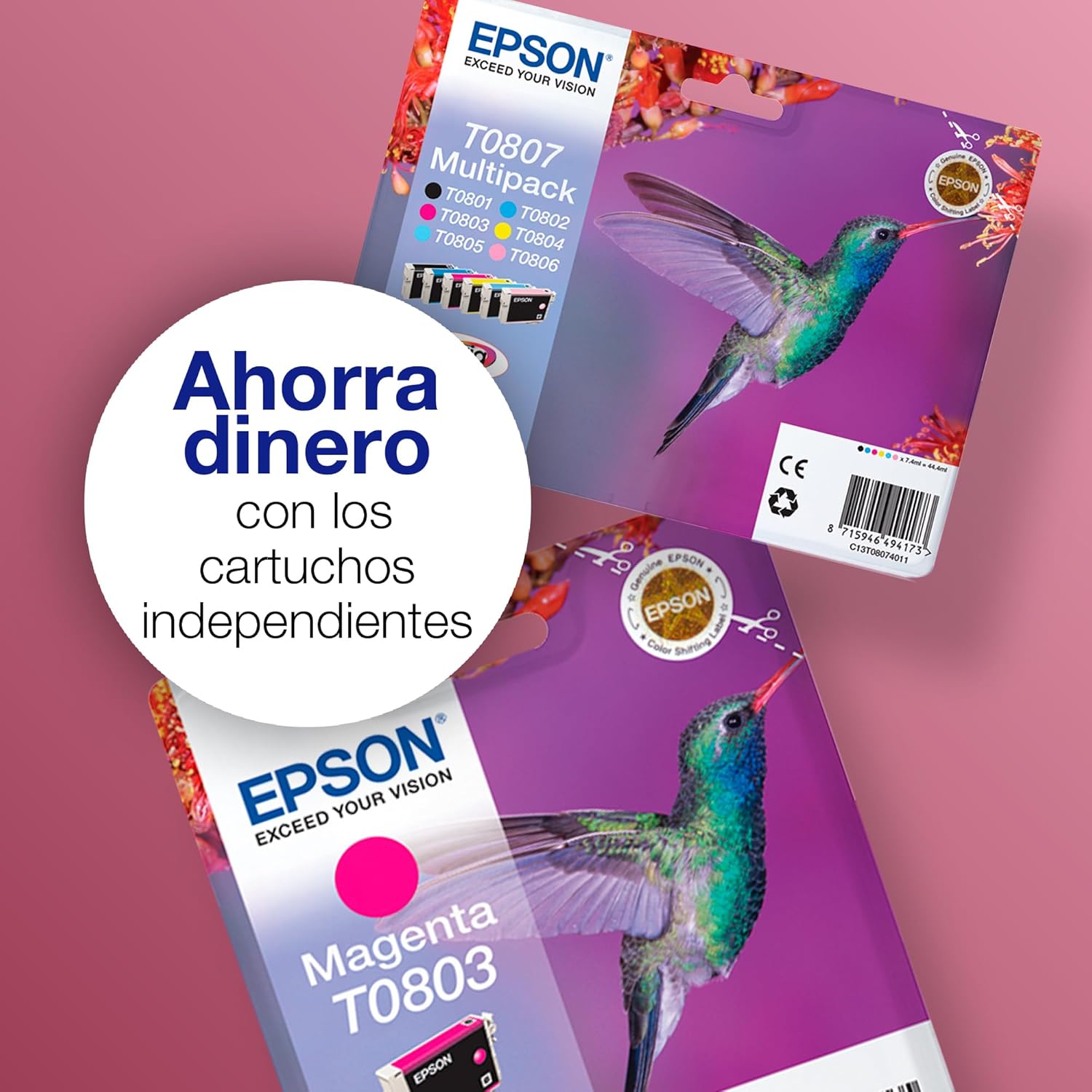 Tinteiro Epson T0807 Multipack 6 Cores Original - Imagem 4