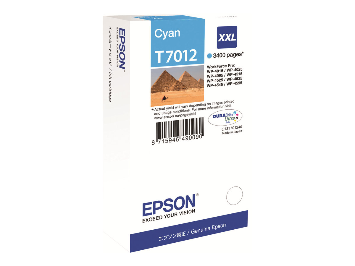 Tinteiro Epson T7012 Azul Cyan XXL 34.2ml Original - Imagem 2