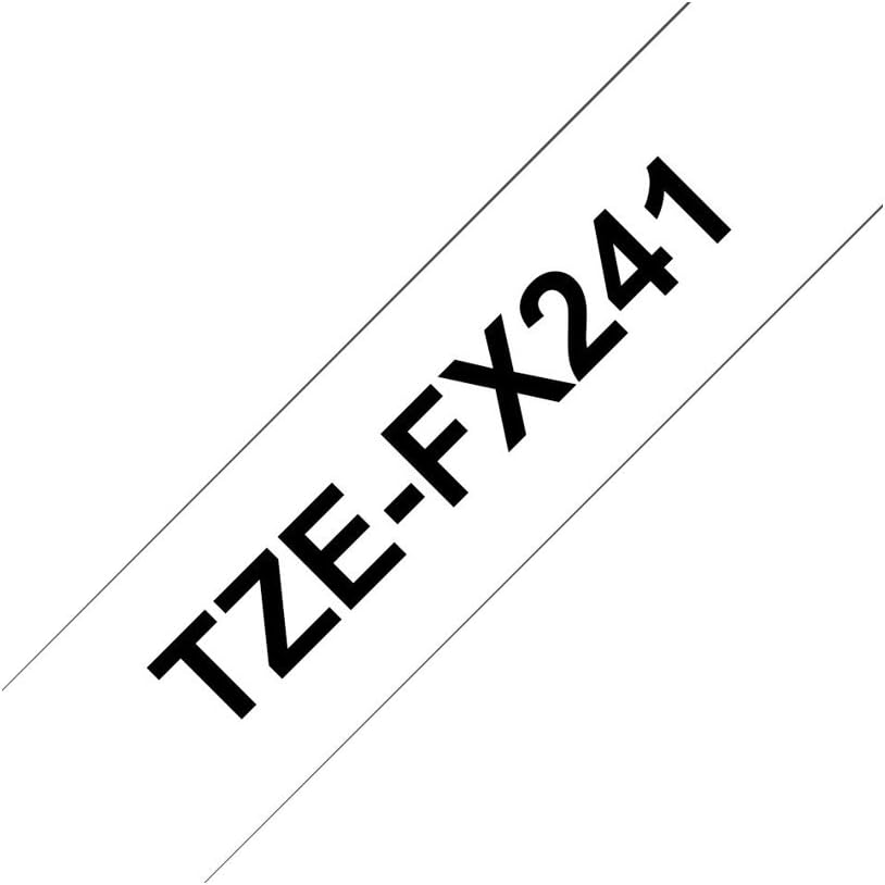 Fita Flexível Brother TZe-FX241 18mm 8m Preto/Branco - Imagem 2