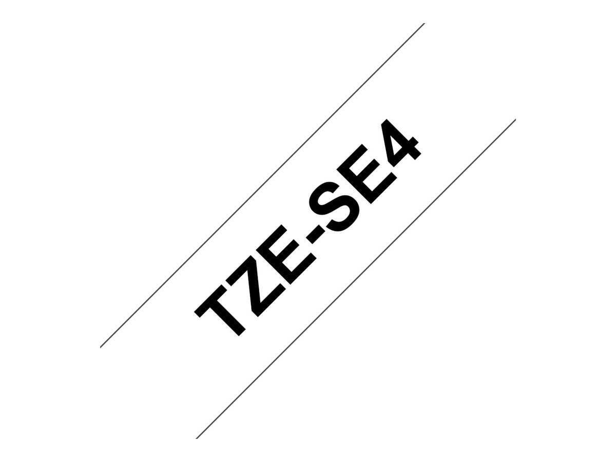 Cassete Fita Brother TZe-SE4 18mm Laminada Preto/Branco - Imagem 4