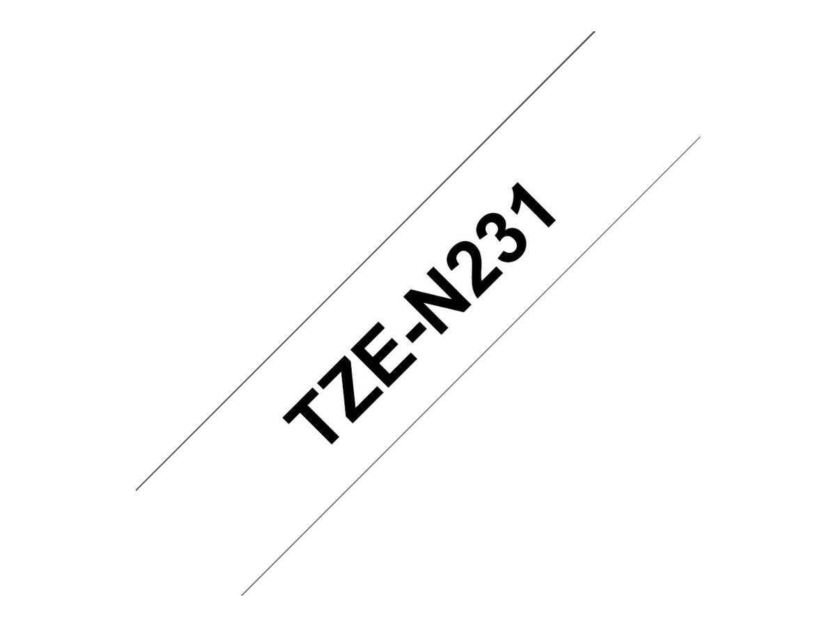 Cassete Fita Brother TZe-N231 12mm x 8m Preto Branco