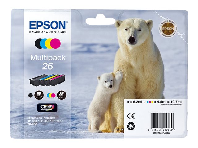 Tinteiros Multipack Epson 26 Pack 4 Cores Original - Imagem 2