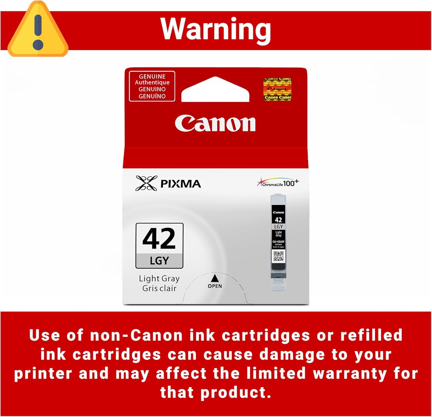 Tanque de Tinta Canon CLI-42LGY Cinza Claro 13 ml - Imagem 3