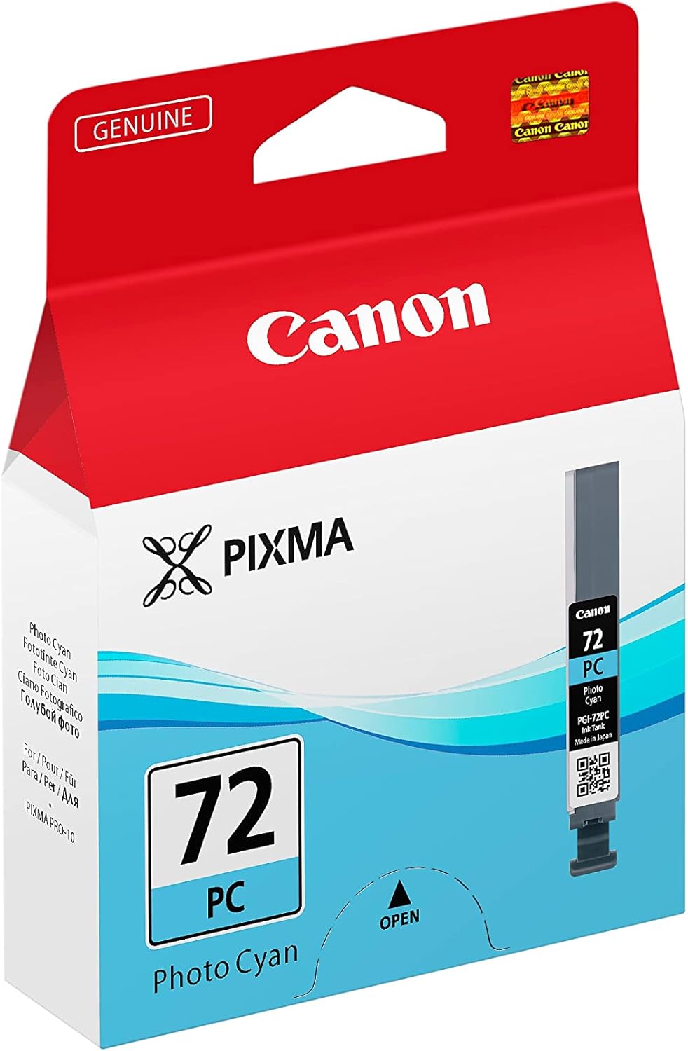 Tinteiro Canon PGI-72PC Ciano de Foto Original 14ml LUCIA para PIXMA PRO-10 e PRO-10S - Imagem 2