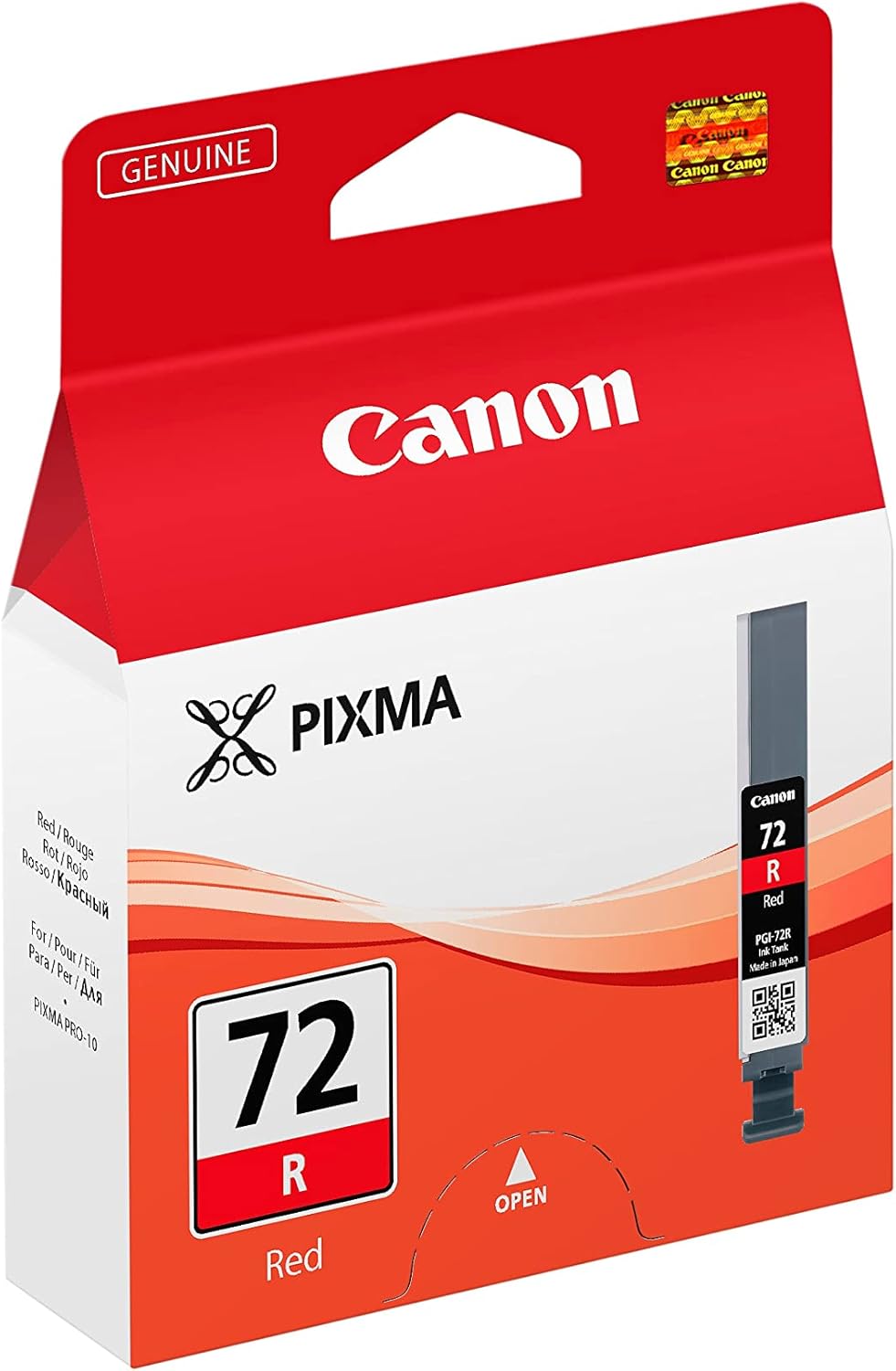 Tinteiro Canon PGI-72R Vermelho Original 14ml Lucia para PIXMA PRO-10 e PRO-10S
