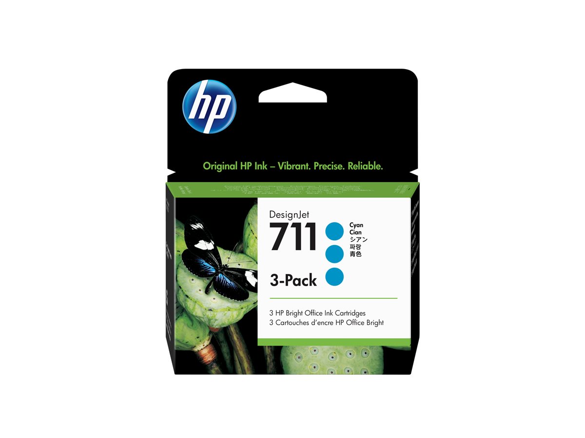 Tinteiro HP 711 DesignJet Pack 3 Azul Cyan - Imagem 2