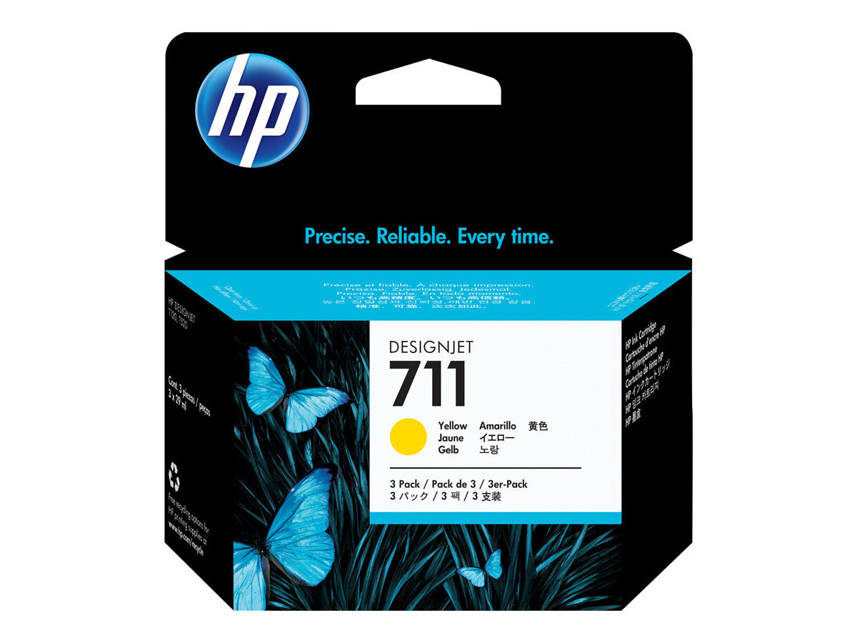 Tinteiro HP 711 Pack de 3 Amarelo Original