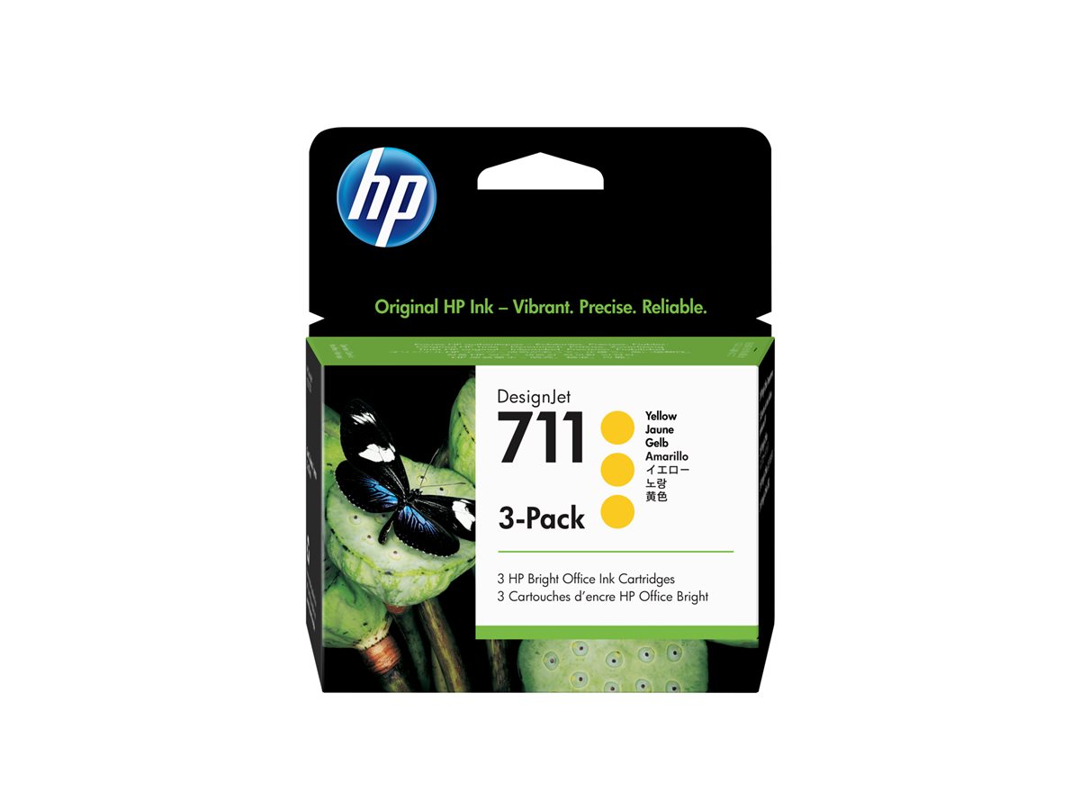 Tinteiro HP 711 Pack de 3 Amarelo Original - Imagem 2