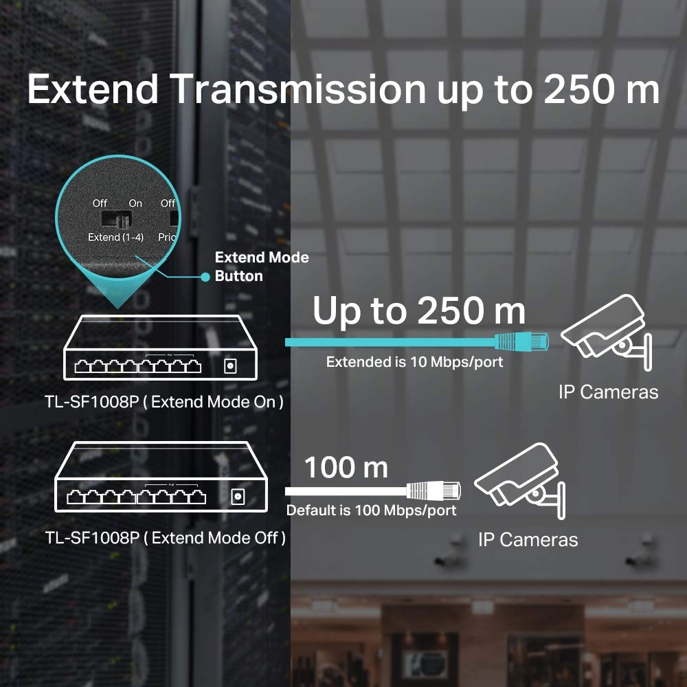 Switch TP-Link TL-SF1008P 8 Portas PoE - Imagem 6