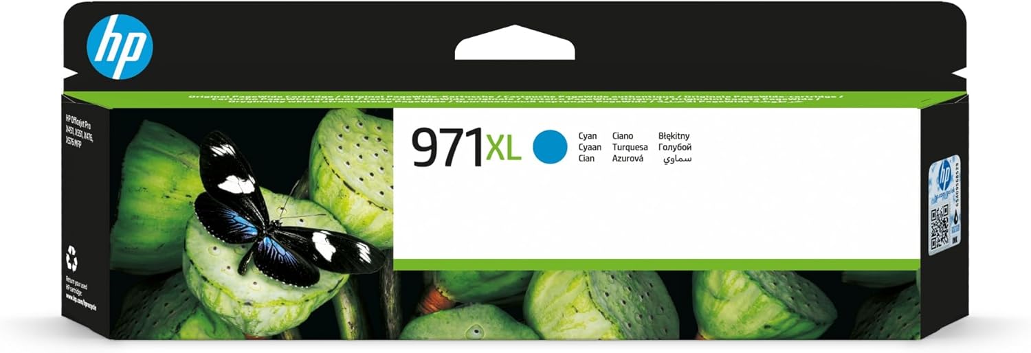 Tinteiro HP 971XL Ciano Alto Rendimento