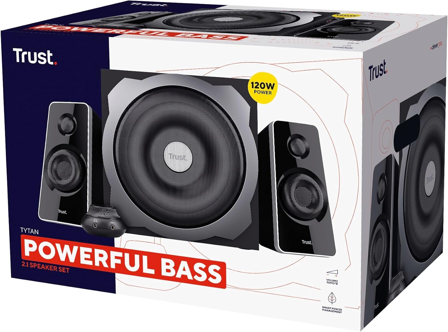 Sistema de Som 2.1 Trust Tytan 60W Preto - Imagem 9