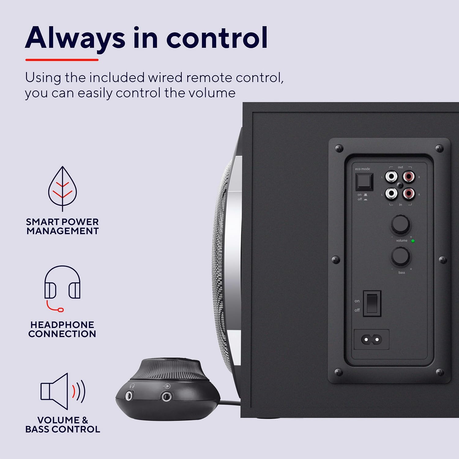 Sistema de Som 2.1 Trust Tytan 60W Preto - Imagem 5