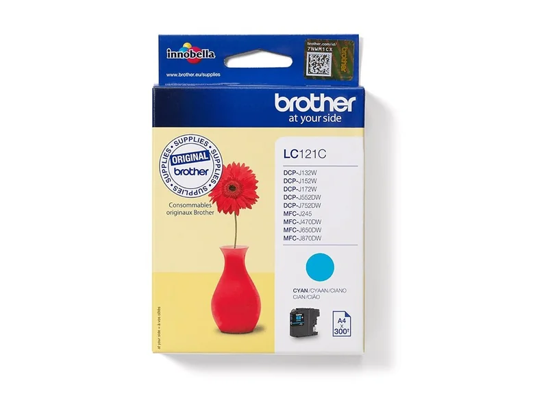 Tinteiro Brother LC121C Ciano Capacidade 300 Páginas para DCP-J752DW MFC-J470DW MFC-J870DW - Imagem 1