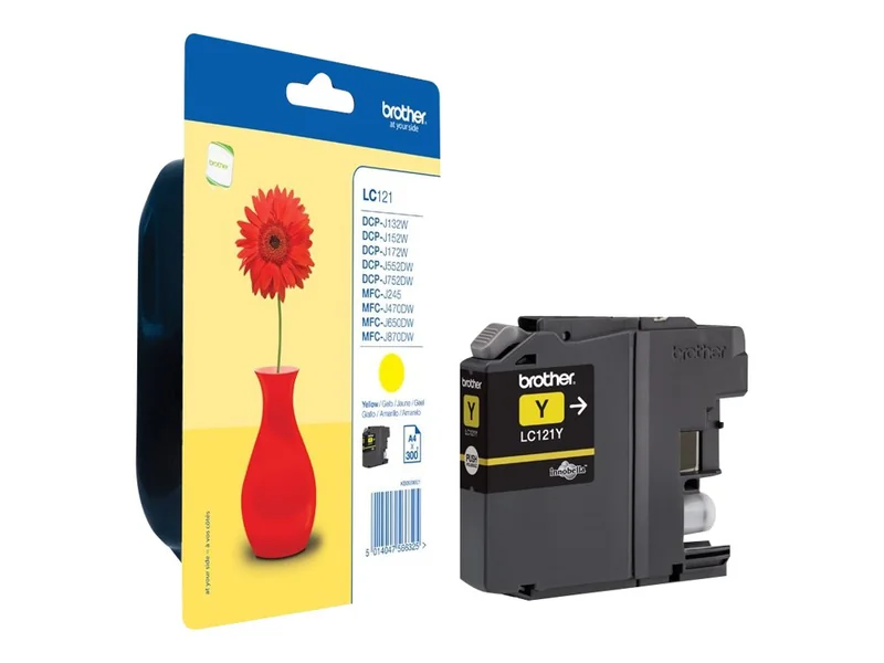 Tinteiro Brother LC121Y Amarelo 300 Páginas para DCP-J132 J152 J552 J752 MFC-J470 J650 J870 - Imagem 4