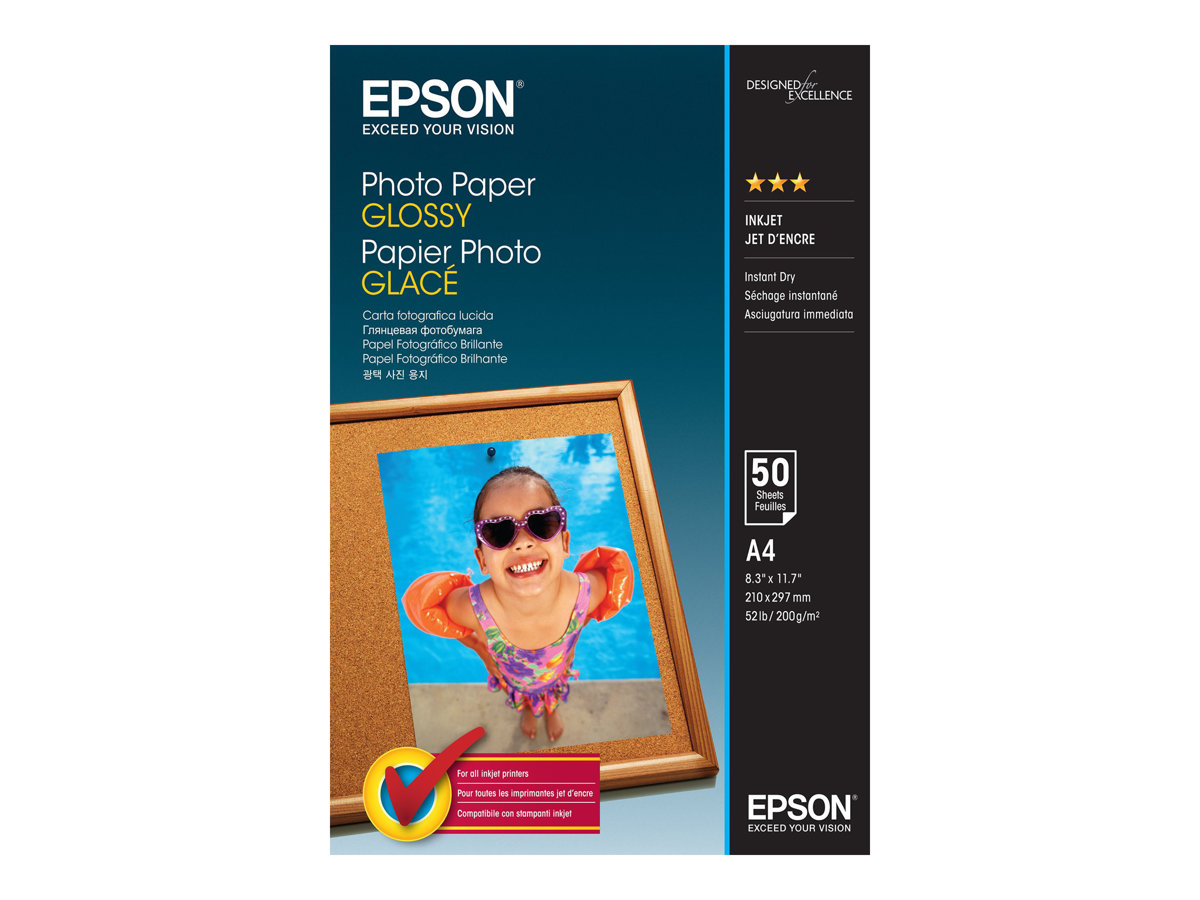 Papel Fotográfico Epson Brilhante A4 50 Folhas