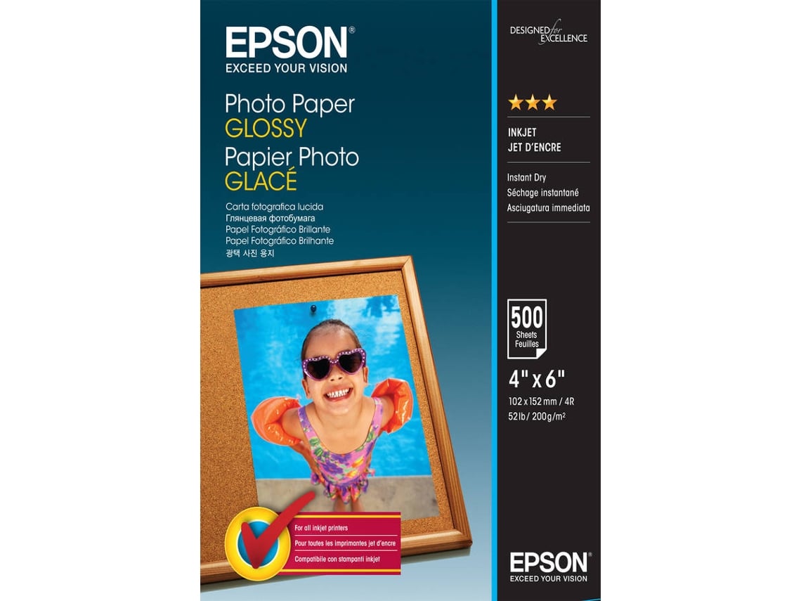 Papel Fotográfico Epson Brilhante 10x15 500 Unidades - Imagem 1
