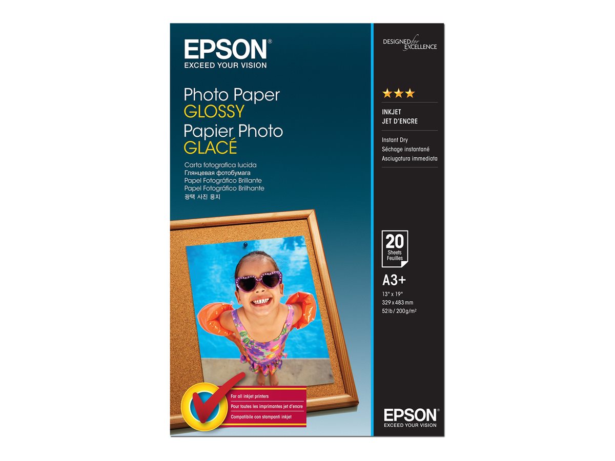 Papel Fotográfico Epson Brilhante A3 Plus 20 Folhas