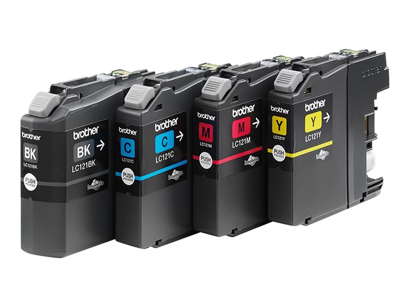 Brother LC121 Value Pack - Preto, amarelo, azul cyan, magenta - original - blister - tinteiro - para Brother DCP-J132, DCP-J152, DCP-J552, DCP-J752, MFC-J245, MFC-J470, MFC-J650, MFC-J870 - Imagem 2