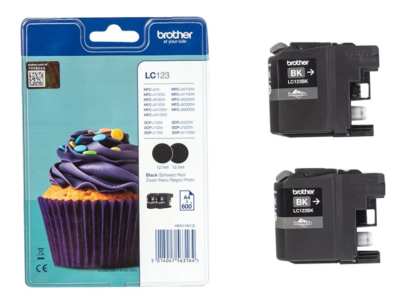 Tinteiro Brother Original LC123BK Alto Rendimento Preto - Imagem 7