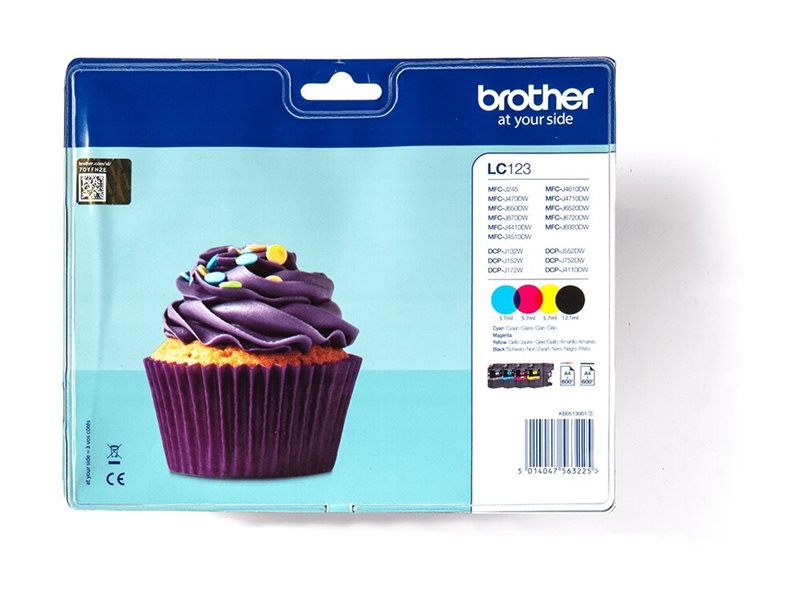 Tinteiro Brother LC123 Pack 4 Cores Original