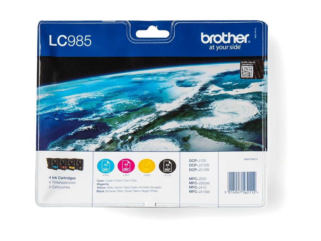 Pack Tinteiros Brother LC985 4 Cores Original - Imagem 2