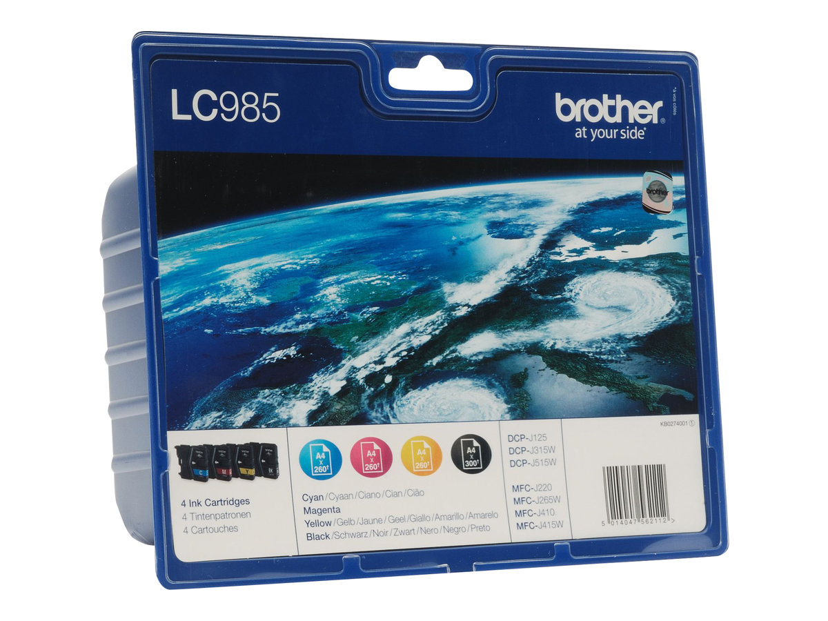 Pack Tinteiros Brother LC985 4 Cores Original