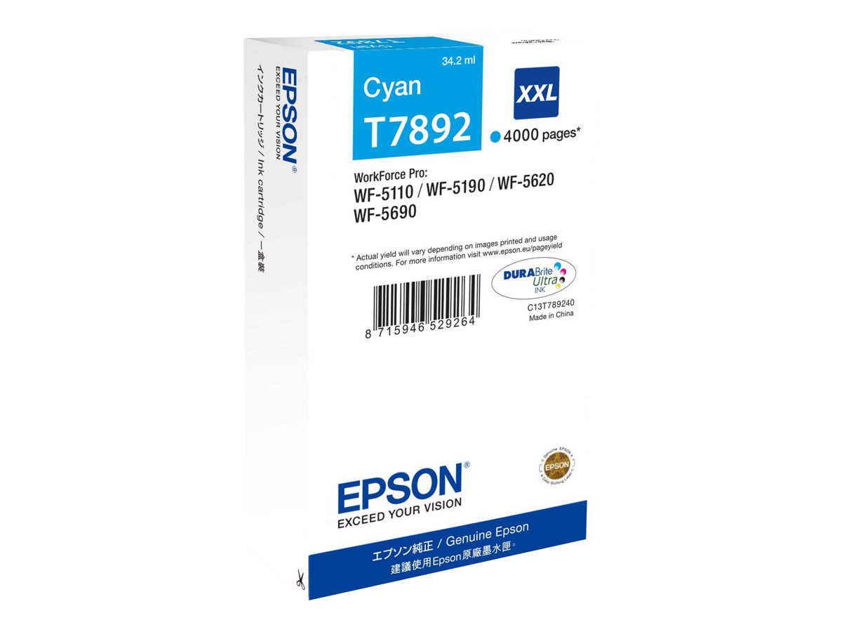 Tinteiro Epson T7892 Original XXL Azul Cyan - Imagem 2