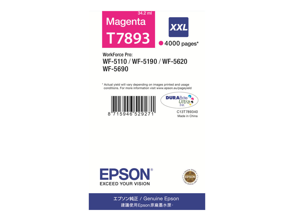 Cartucho Tinta Epson T7893 Magenta XXL - Imagem 2