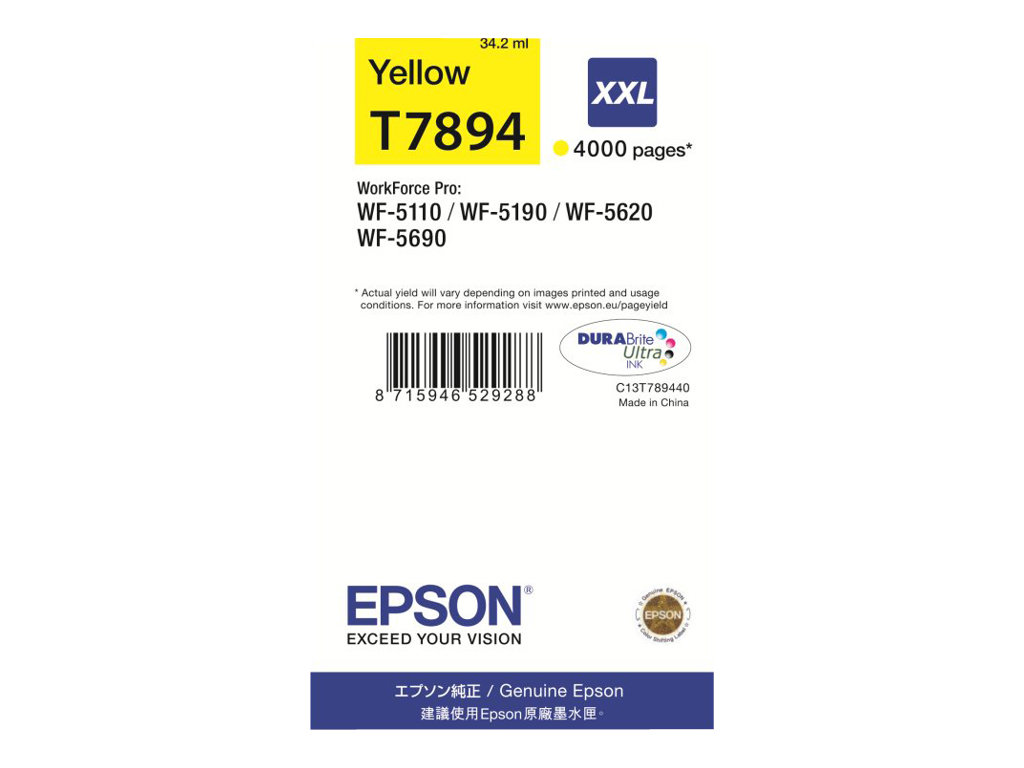 Tinteiro Epson T7894 Amarelo XXL Original - Imagem 3