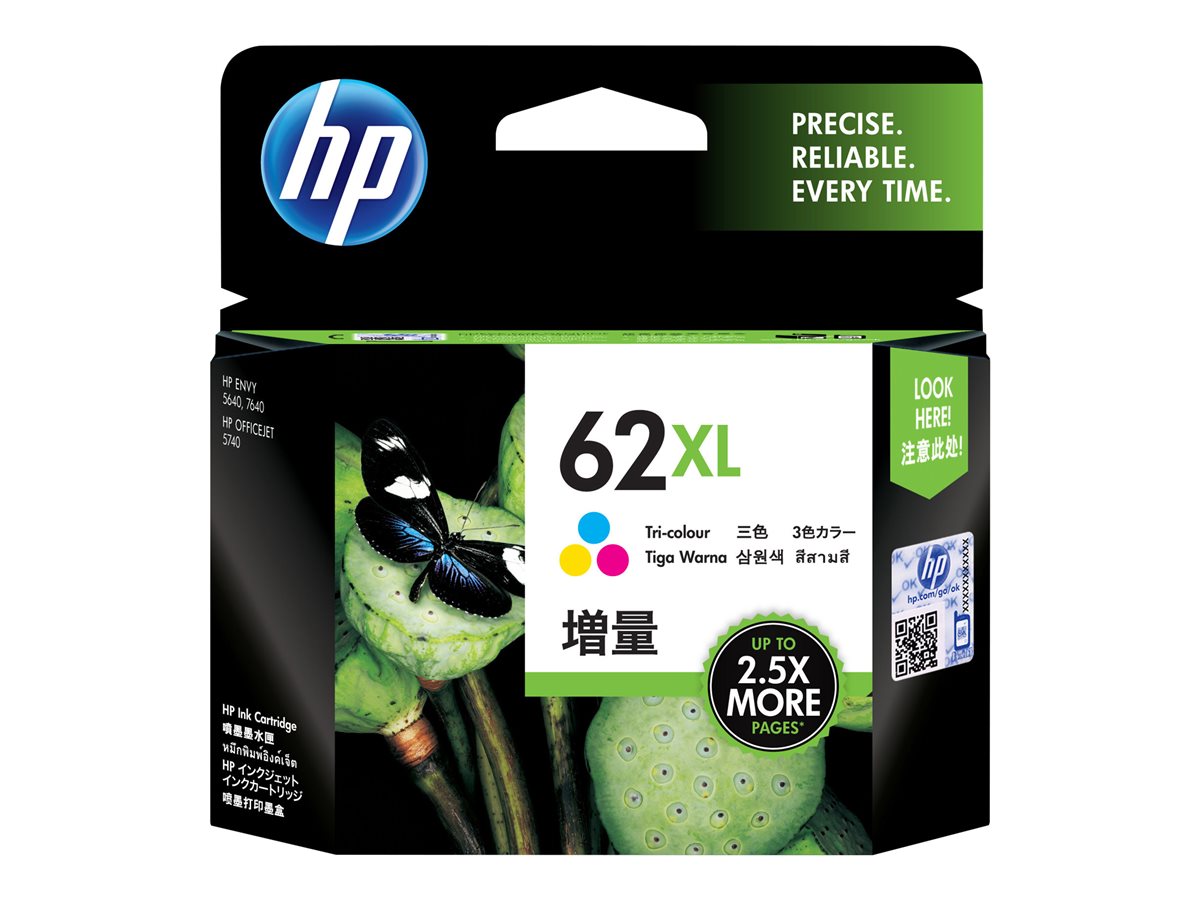 Tinteiro HP 62XL Cor Alto Rendimento Original - Imagem 1