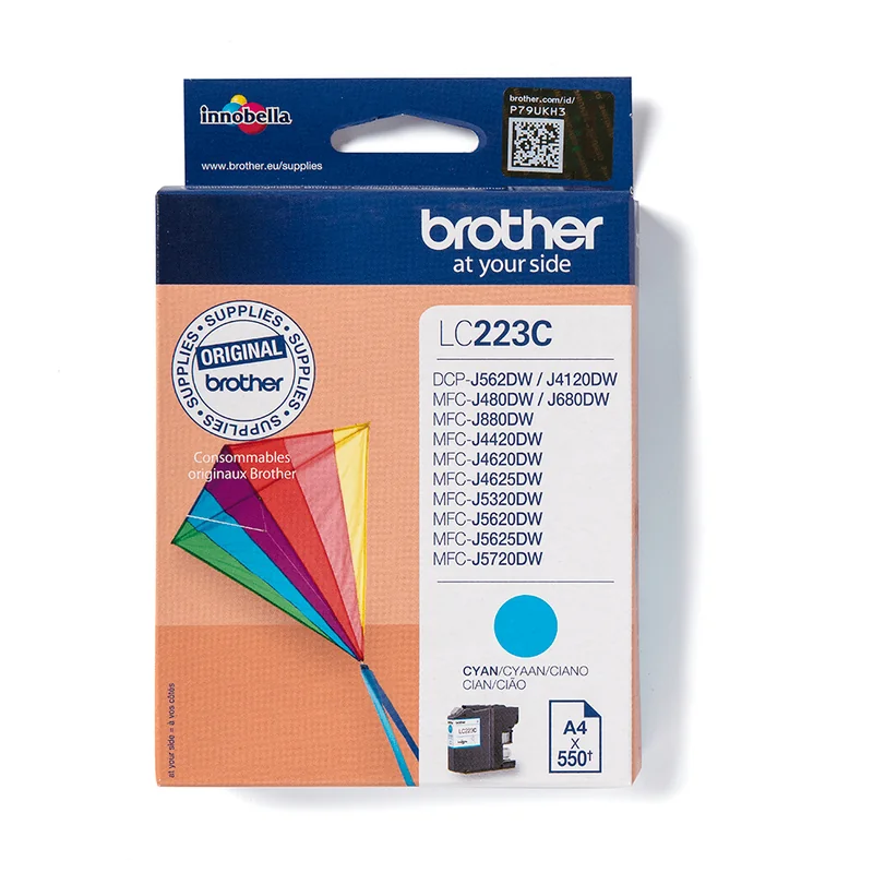 Tinteiro Brother LC-223 Ciano Capacidade Standard 550 Páginas - Imagem 1