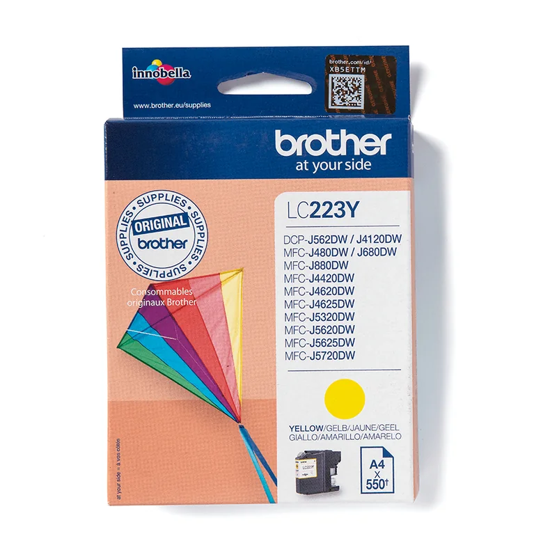 Tinteiro Brother LC223Y Amarelo Capacidade 550 Páginas para DCP-J562/J4120 e MFC-J480/J880/J5320 - Imagem 1