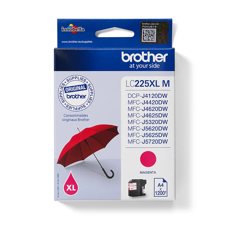 Tinteiro Brother LC-225XL Magenta Alta Capacidade 1200 Páginas - Imagem 1