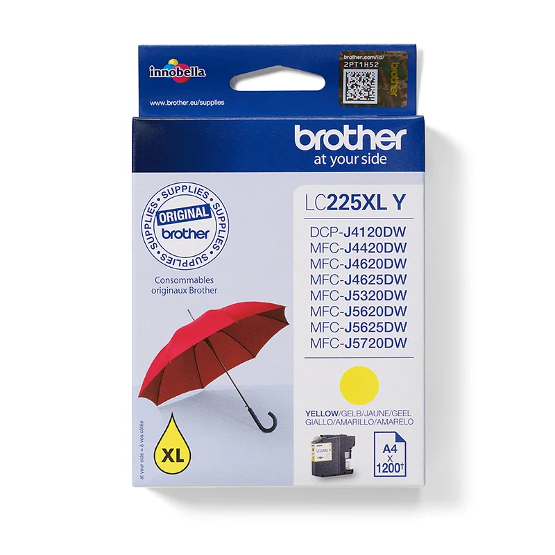Tinteiro Brother LC-225XL Amarelo Alta Capacidade 1200 Páginas - Imagem 1