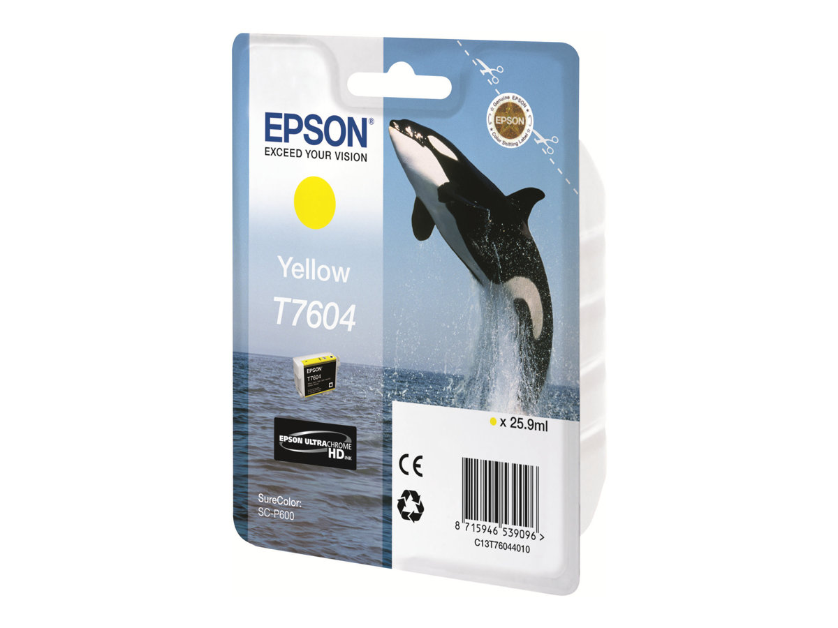 Tinteiro Epson T7604 Amarelo 26 ml Original