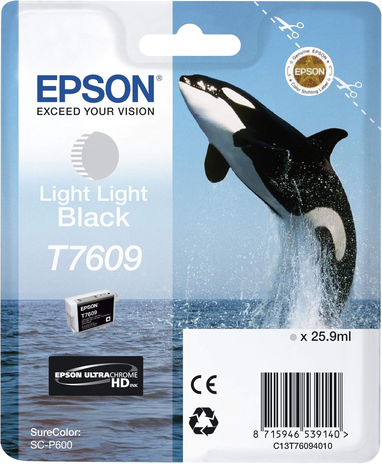 Tinteiro Epson T7609 26 ml Preto Leve Claro