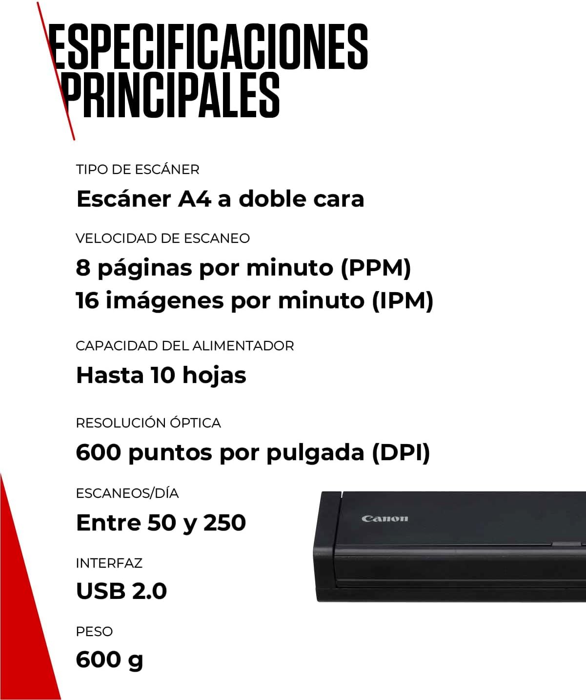 Scanner Portátil Canon imageFORMULA P208II Duplex ADF - Imagem 7