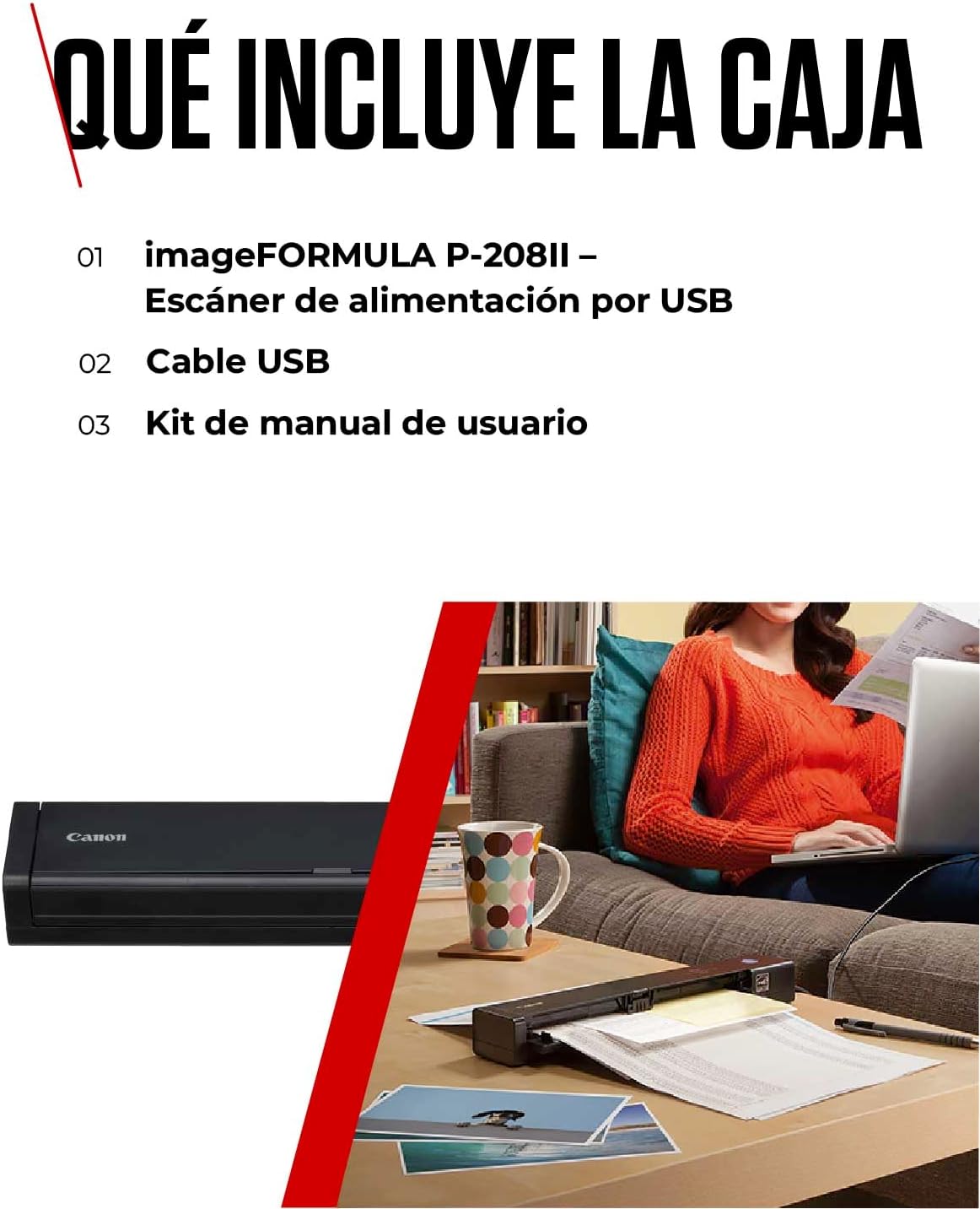 Scanner Portátil Canon imageFORMULA P208II Duplex ADF - Imagem 8