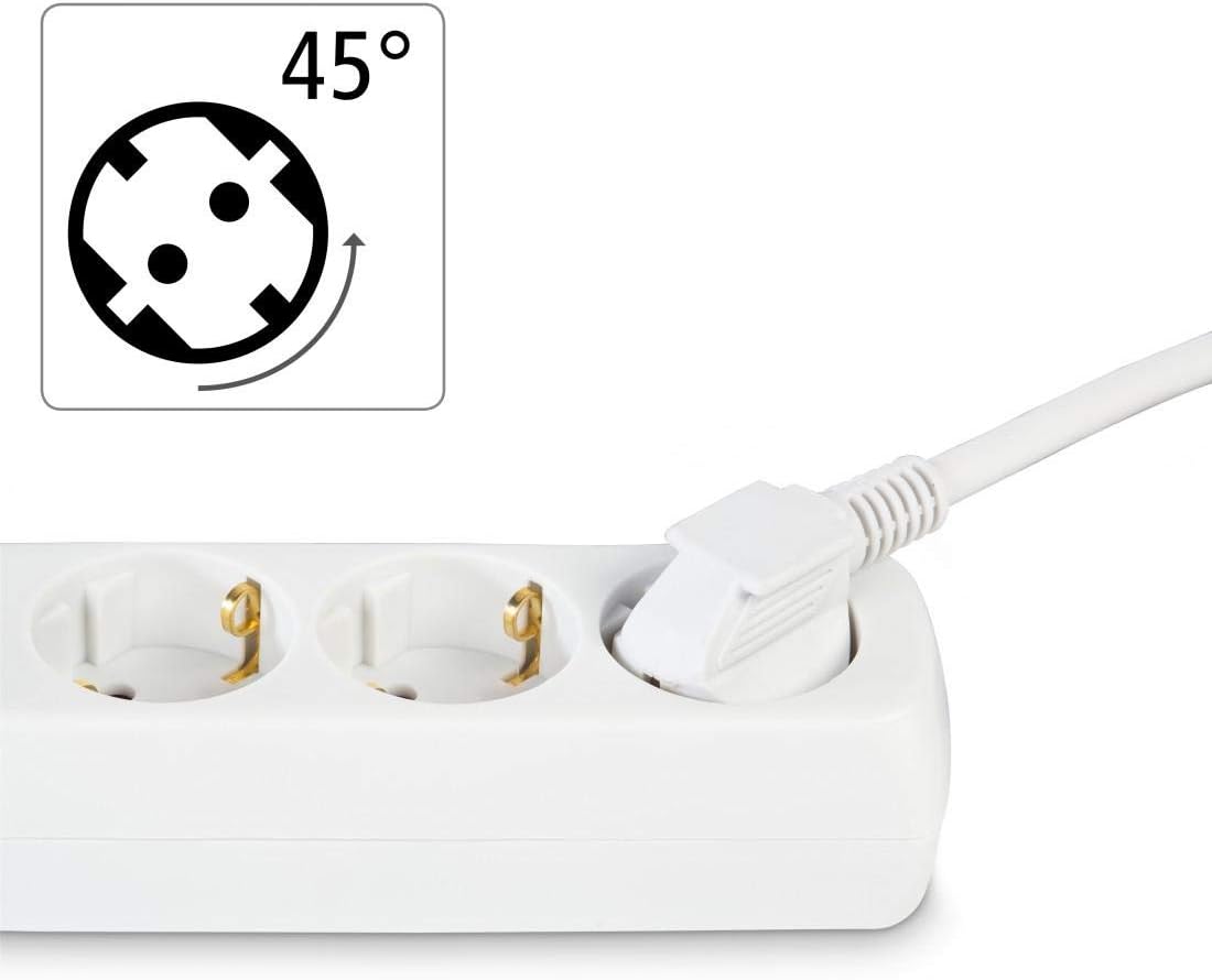 Régua de Tomadas Hama 3x 45º 1.4m Branco - Imagem 3
