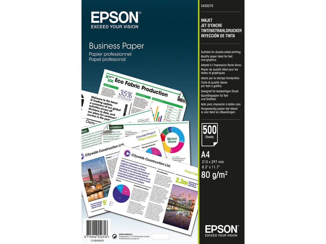 Papel Epson Business A4 80g Liso 500 fls - Imagem 1