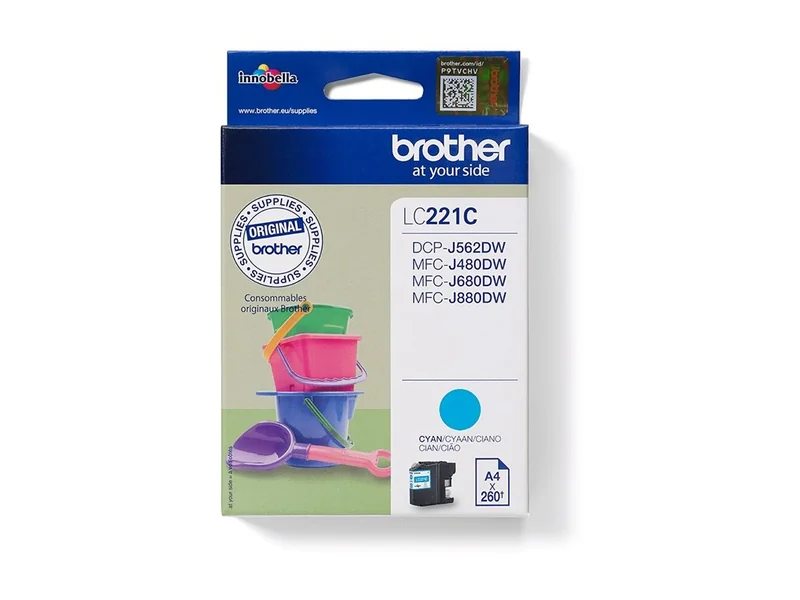 Tinteiro Brother LC221C Ciano Capacidade 260 Páginas - Imagem 2
