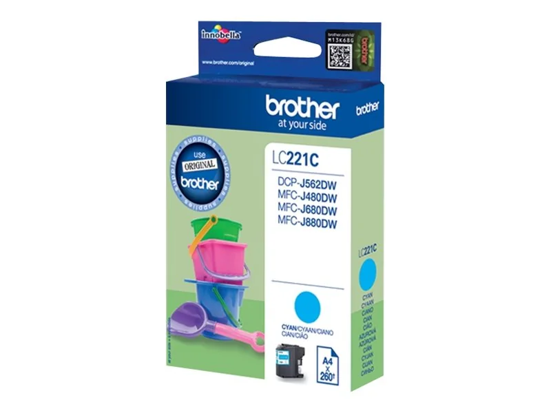 Tinteiro Brother LC221C Ciano Capacidade 260 Páginas - Imagem 1