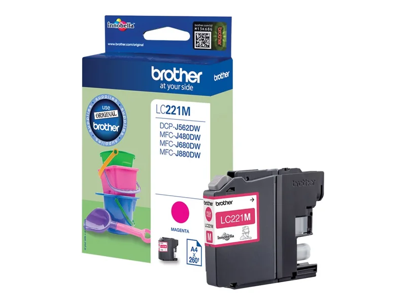 Tinteiro Brother LC221M Magenta Capacidade 260 Páginas - Imagem 2