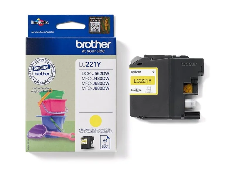 Tinteiro Brother LC221Y Amarelo 260 Páginas - Imagem 3