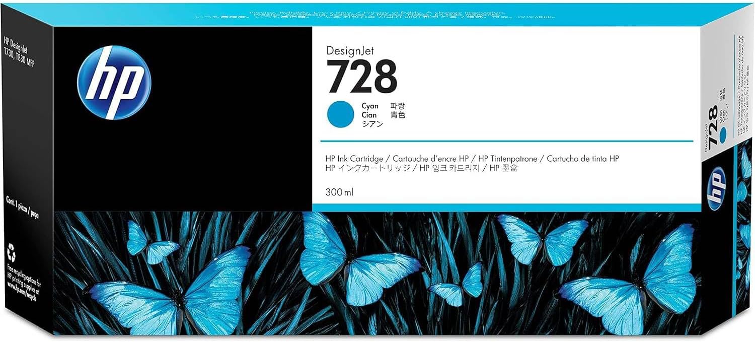 Tinteiro HP 728 Original 300 ml Azul Cyan