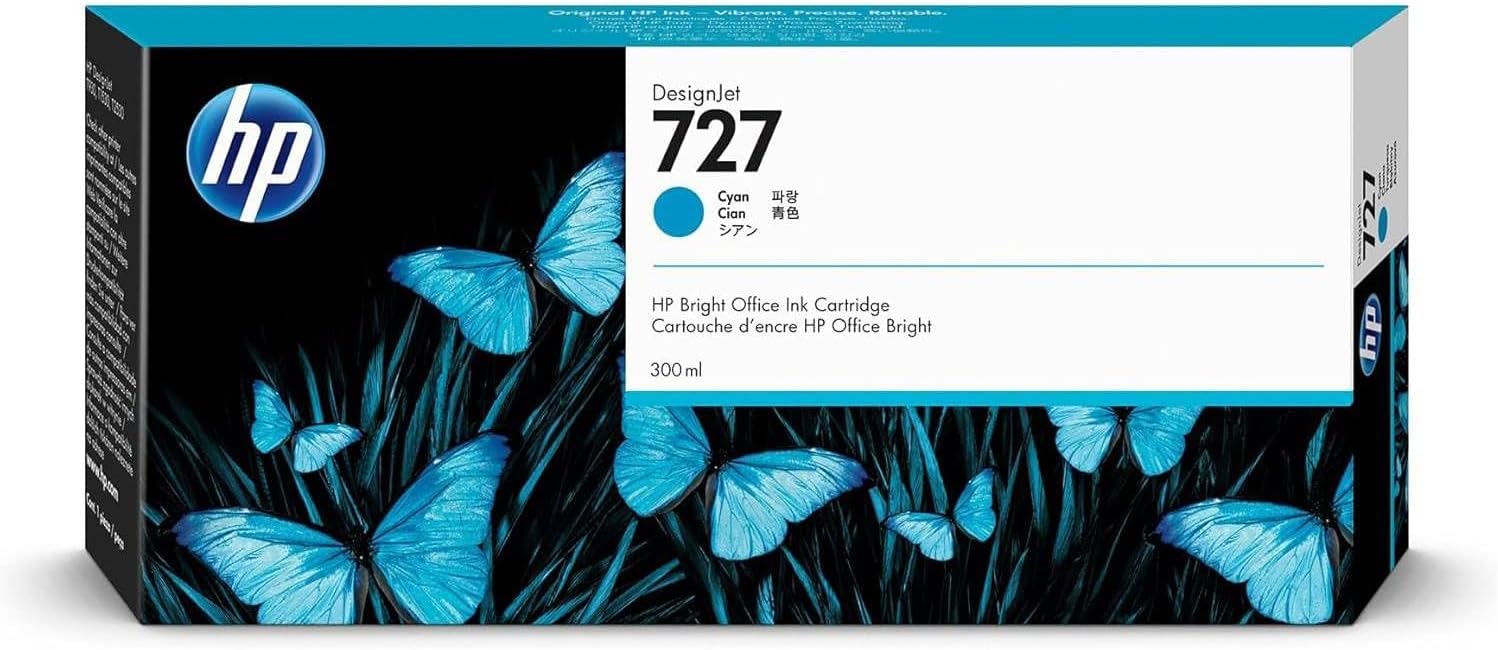 Tinteiro HP 727 Ciano 300ml Alta Capacidade