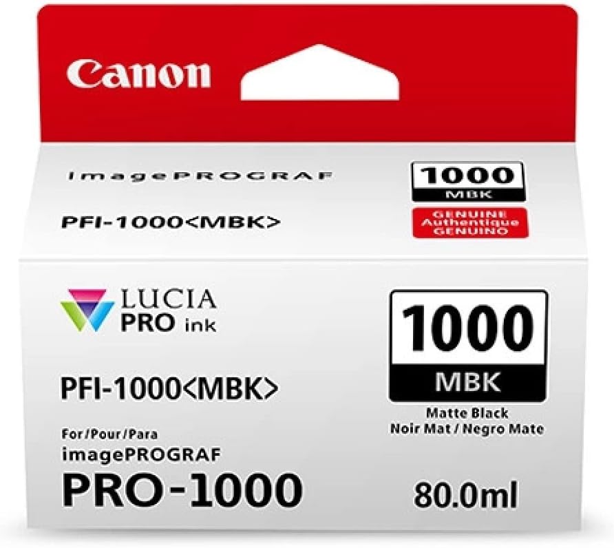 Tanque de Tinta Canon PFI-1000 Preto Opaco 80 ml