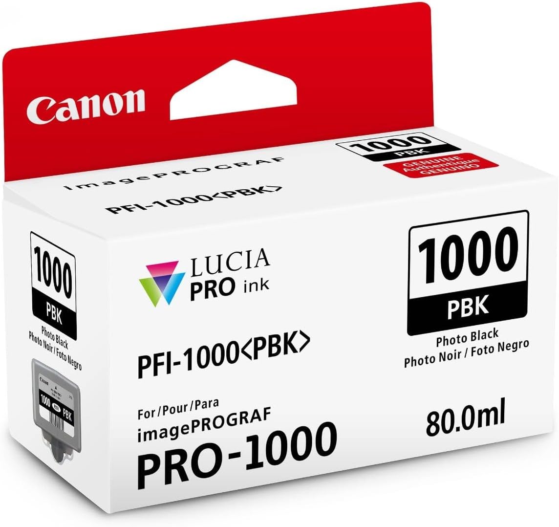 Tinteiro Canon PFI-1000 PBK Preto Foto 80ml Original para imagePROGRAF PRO-1000 - Imagem 2