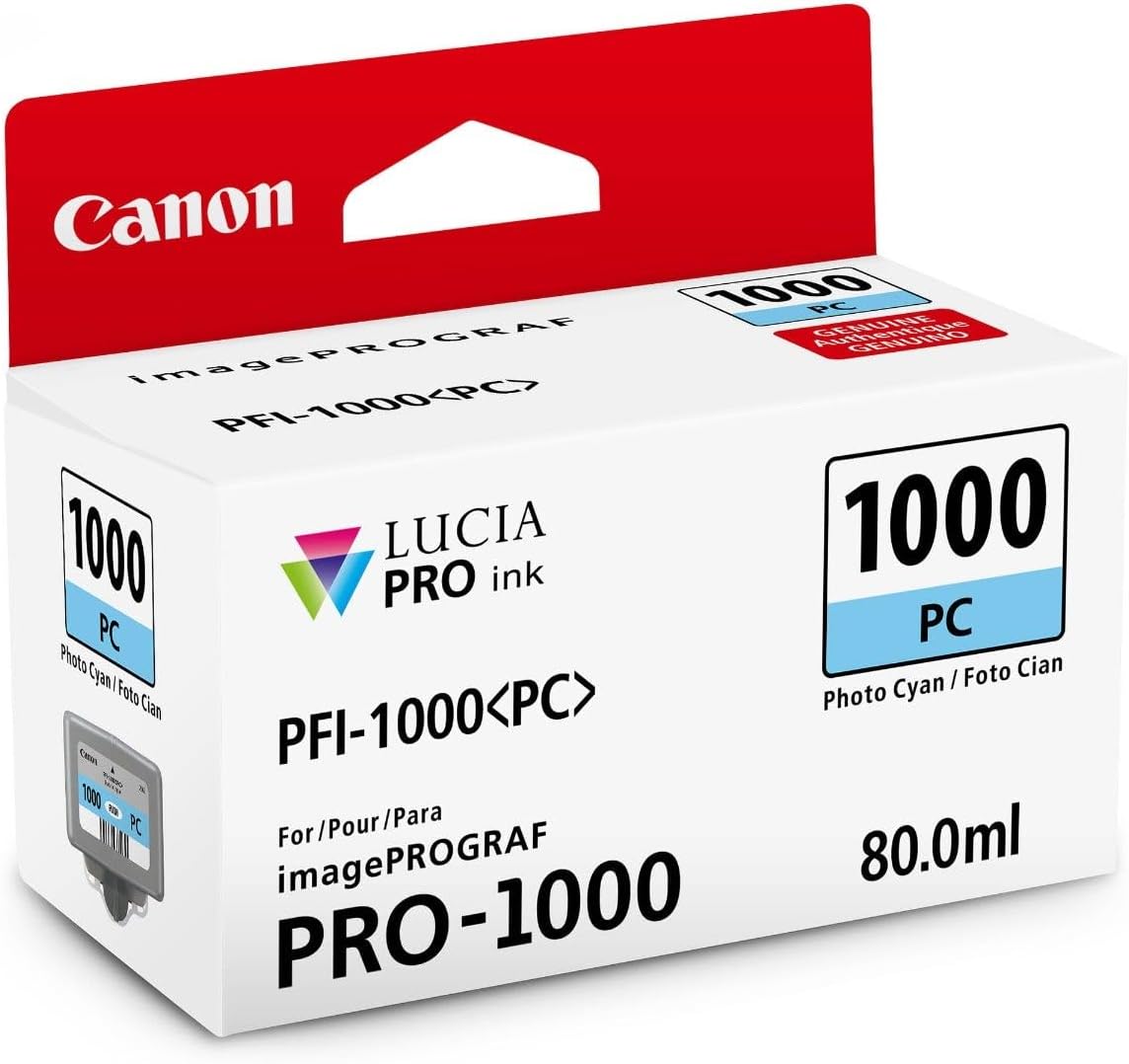 Tinteiro Canon PFI-1000 PC Ciano de Foto 80ml Original para imagePROGRAF PRO-1000 - Imagem 2